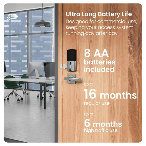 Heavy Duty Commercial Smart Deadbolt 10 Pack Fire Rated Keypad Lock with ultra long battery life for commercial doors.