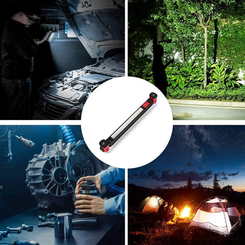 Dual Color Temperature LED Work Light With Magnetic Underhood Mount Cordless Rechargeable Mechanic Lamp With Hooks Portable Garage Lighting 1600 Lumen Output 4 Brightness Levels 2700K-6500K