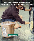 Heavy Duty 1500W Immersion Water Heater For Fast Heat In 5 Gallons Of Water, used for washing car in winter