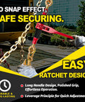 Beefy Heavy Duty Ratchet Chain Binders One Half To Five Eighths Inch Two Pack With Clevis Hooks 13000 Pound Working Load