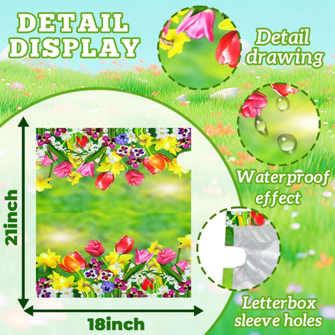 Spring Tulip Magnetic Mailbox Cover 21 By 18 Inches Fits Standard Mailboxes Outdoor Garden Decor with waterproof detail