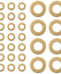 Check Out These Awesome 50 Pack M5x10 mm Brass Flat Washers With Thick Copper Sealing Gaskets Perfect For Hardware Fastening Electrical Mounting And Diy Auto Projects That Are Durable Super Versatile To Keep Your Gear Tight And Leak Free Anytime You Need. Brass M5x10mm flat washers, top view, assorted sizes for sealing and fastening