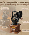 Vintage Hand Crank Coffee Grinder Building Blocks Set With Moving Gears And Hidden Mini Coffee Shop Scene For Desk Decor Retro Mechanical Model Kit For Adults And Teens Totally Cool Coffee Vibe