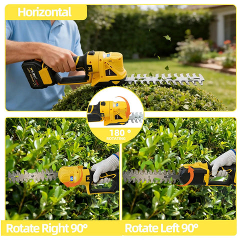 Knock Out Weeds And Overgrown Bushes With This Cordless Pole Hedge Trimmer And Grass Shears, Four In One Power Tool With 16ft Reach And 4.0Ah Battery For Tough Yard Jobs And Easy Storage Solutions, 180 degree rotating blade.