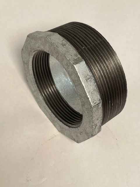 Heavy Duty Galvanized Malleable Iron Reducing Bushing 4 Inch By 3 Inch NPT Male To Female Thread Rust Resistant For Water Air Steam
