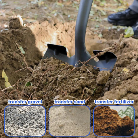 Heavy Duty Shovel With Fiberglass Handle 57 Inch Spade For Gardening, Trenching, Planting And Transferring, Tough As Nails