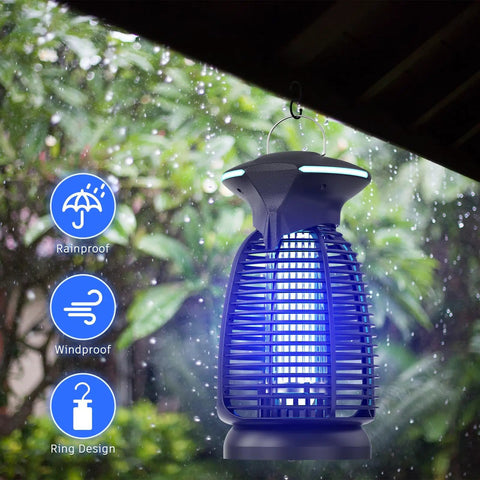 Outdoor Bug Zapper With 4200V High Voltage Insect Killer Waterproof LED Light For Mosquitoes Flies And Gnats Perfect For Patio