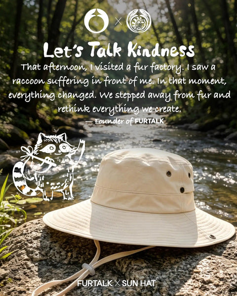Go To Sun Hat For Women With Ponytail Hole, Wide Brim Beach Bucket Style, Lightweight Nylon, Outdoor Beige on rocks by stream