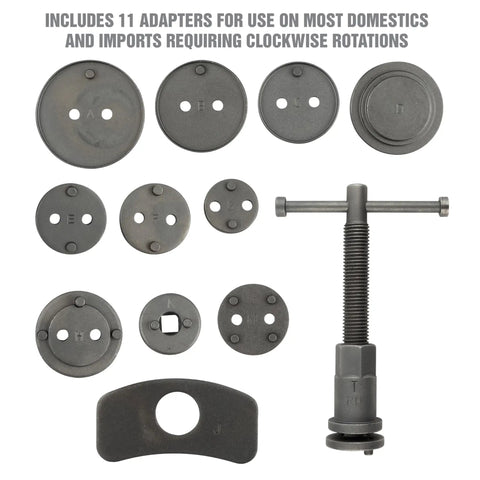 Pro Grade Front And Rear Disc Brake Caliper Tool Set With 11 Adapters For Most Cars Piston Press And Caliper Rotation Kit