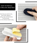 2 Pack Self Adhesive Push Pull Cabinet Handles No Drilling Plastic Stick On demonstration of installation process.