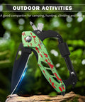 6 In 1 Multitool Carabiner With Pocket Knife Glass Breaker And Bottle Opener For Camping Hiking EDC, green design
