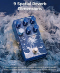 Limbo Stereo Reverb Pedal with Shimmer Tide and Freeze Nine Ambient Effects for Electric Guitar Bass and Synth on icy surface