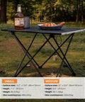 Ultralight Folding Camping Table With Carry Bag A Must Have For Outdoor Cooking And Picnics Portable Compact Setup For Camp Boat Or Travel Sturdy Aluminum That Holds Up To 66 Lbs In Any Terrain, small size with food setup