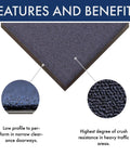 Ovation Entrance Mat 3 by 6 Blue for Home or Office Heavy Duty Tufted Decalon Pile Cleans and Dries Medium Traffic Low Profile Design