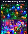 60 LED Cherry Blossom Solar String Lights Outdoor Waterproof Fairy Lights For Garden Yard Fence Patio Christmas Tree Wedding Party Decor Multicolor glowing