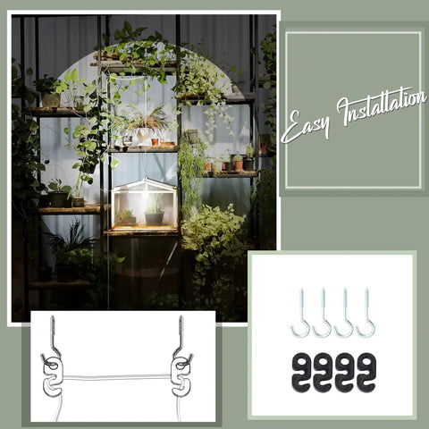 12 Foot Pendant Lighting Cord With On Off Switch For E26 E27 Socket Plug In shown with plant setup and hooks