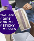Person discarding used pad from WetJet Hardwood And Floor Spray Mop Cleaner Starter Kit for dirt-free floors