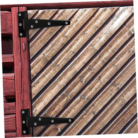 8-Pack 5-Inch Black Painted Galvanized Tee Hinges For Cabinet Doors Outdoor Chests And Shutters Weld-On Door Hardware