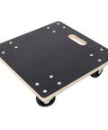 Huge 15 Inch Furniture Dollies With Heavy Duty 1320 Lb Load Capacity Moving Platform For Pianos Safes Fridges Couches And Washing Machines Set Of 2 Smooth Rolling Wood Sliders Easy Transport Black top view of wood dolly with swivel wheels and handle