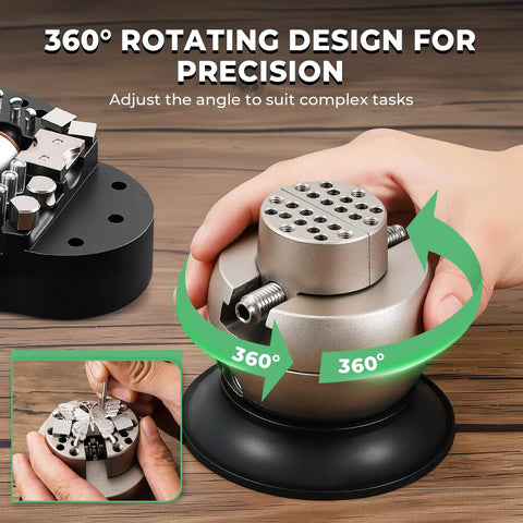 Top Tier Heavy Duty Three Inch Ball Vise For Jewelry Making And Engraving Setting Tool Featuring Precision Coaxial Jaws Built Like A Tank From Chrome Steel - 360-degree rotating design for precise adjustments.