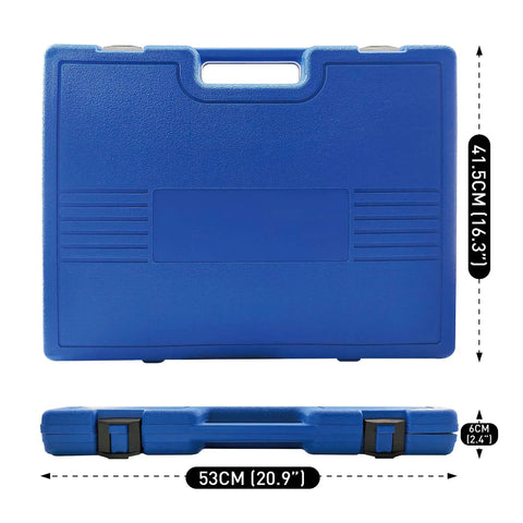 Portable storage case for Seventy Piece Half Inch Drive Impact Socket Set With CR V Steel Includes SAE And Metric Standard And Deep Sockets