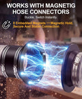 Image showing Rugged 4 Inch Magnetic Dust Collection Quick Connect Fitting Kit With Swappable Rubber Couplers, featuring magnetic hose connectors.