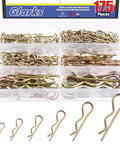 R Pin Cotter Pins Kit 175 Pieces With 6 Sizes Zinc Plated Carbon Steel Hairpin Clips in a Clear Storage Case