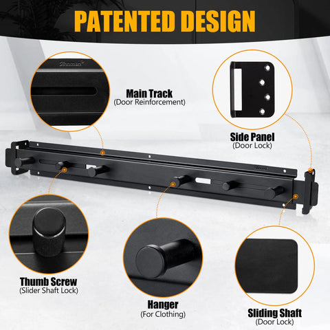 Beefy Door Bar Lock For Home Safety Upgrade And Break In Prevention Heavy Duty Door Brace Reinforcement Fits 26 To 37 Inch Wide Doors Kid Proof Premium Steel Barricade