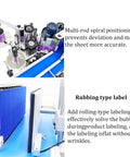 Fast Track Automatic Desktop Conveyor Round Bottle Labeler Plug And Play 110V High Speed 200 Per Minute showing multi-rod positioning.