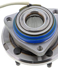 Single front wheel hub and bearing assembly with ABS sensor, sealed ball bearing, pre-greased OE-style for passenger cars and light trucks