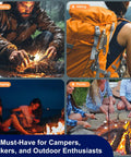 Survival Fire Starter Kit With 4 Inch Ferro Rod For Hiking And Camping used in various outdoor scenarios.
