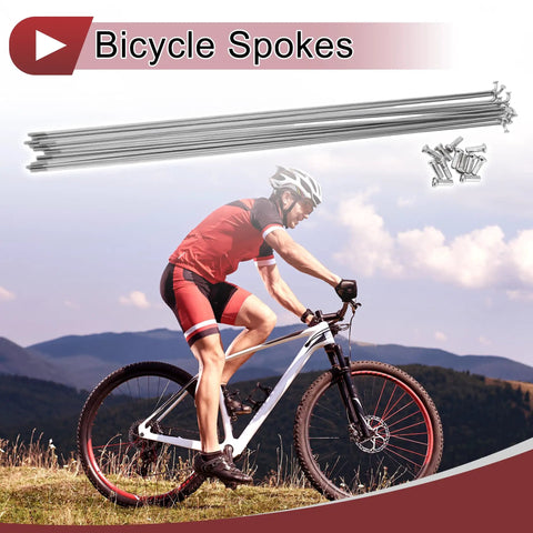 12 Pack 14G Bicycle Spokes 285mm 304 Stainless Steel Silver Tone Set For Bike Wheels Heavy Duty Pro Grade Spokes