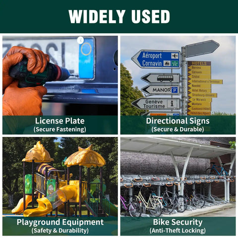 Image showing widely used applications of Built Different 304 Stainless Steel Security Torx Screws in various settings.