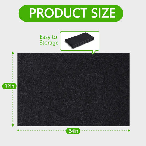 Heavy Duty Garage Floor Mat 32 By 64 Inch Absorbs Oil And Grease On Contact shown folded for easy storage