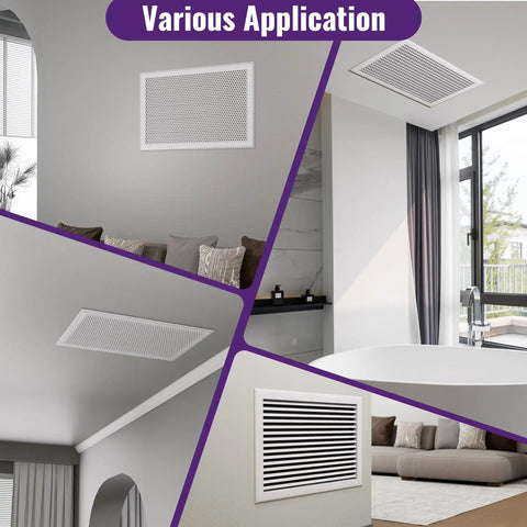 Image showing various applications of Acoustic Foam Sound Deadening Kit For Hvac Vents With Self Adhesive Mesh Covers And 5 38 Sq Ft High Density Egg Crate Pads.