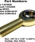 Two Pack Ball Joint Rod End 5/8-18 Thread Deck Linkage Replacement For Lawn Mower Decks Heavy Duty Build Fits Common 1-633029