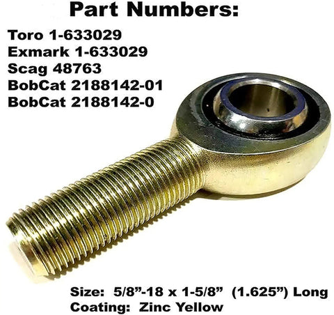 Two Pack Ball Joint Rod End 5/8-18 Thread Deck Linkage Replacement For Lawn Mower Decks Heavy Duty Build Fits Common 1-633029