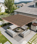 90 Percent Shade Cloth With Grommets For Pergola Cover over patio seating area, heavy duty HDPE mesh tarp blocks sun, allows rain through