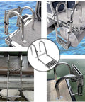 Stainless Steel Boat Ladder For Yacht Dock 4 Step Removable Folding Telescoping Rear Entry Inboard Dock Ladder with Non Slip Pedals