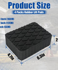 Beefy Solid Rubber Auto Lift Pads 3000Lb Heavy Duty Jack Stand Blocks for 2 Post and 4 Post Car Lifts, size 6.33x4.75x2 inches