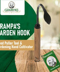 Garden Hook Weed Puller And Hand Cultivator Tool For Weeding, Tilling, Edging, And More on wooden surface