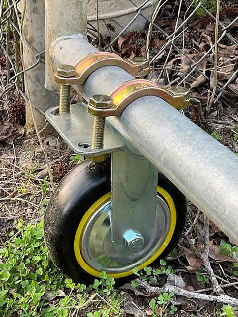 Six Inch Gate Wheel For Metal Tube Gates One Pack Anti Slip Adjustable featuring metal tube attachment and rubber wheel