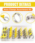 30-Pcs Stainless Steel Hose Clamps Set 5/16 To 1-1/8 Inch with adjustable thumb screw in organizer case