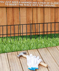 Underground Animal Barrier Fence Kit 30 Ft Total With 24 In Panels And 15 In Depth, One And A Half Inch Gap installed in garden