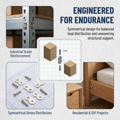Heavy Duty Dual Hole Rock Solid Desk Fasteners With Screws Clips 30 Pcs Iron Tabletop Connectors Prepunched for wood furniture