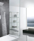 Polished Chrome Shower System With 8 Inch Rain Shower Head And Handheld, Wall Mounted Spa Vibe Shower Faucet Set in modern bathroom