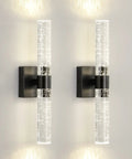 Modern Black Crystal LED Bathroom Sconce 18 Inch Wall Light Fixture 4000K Vanity Light Vertical And Horizontal Mount For Bedroom Living Room Waterproof Dustproof mounted on wall