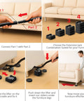 Heavy Duty Felt Furniture Sliders Combined With Sturdy Lifting Bar demonstrate how to connect and use sliders easily.