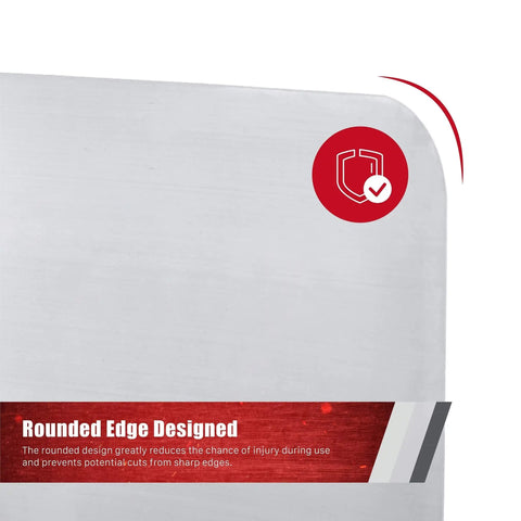 Heavy Duty Stainless Steel Sink Splash Guard 17 By 12 Wall Mount Shield rounded edge design detail for commercial kitchens