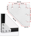 Sturdy Built To Last 2020 Aluminum Extrusion Connector Set With 5 Hole T Shape Joint Plates M5 Nuts And Screws Wrench Included For 2020 Series Aluminum Profile DIY 3D Printer Frame Build, 60mm plate